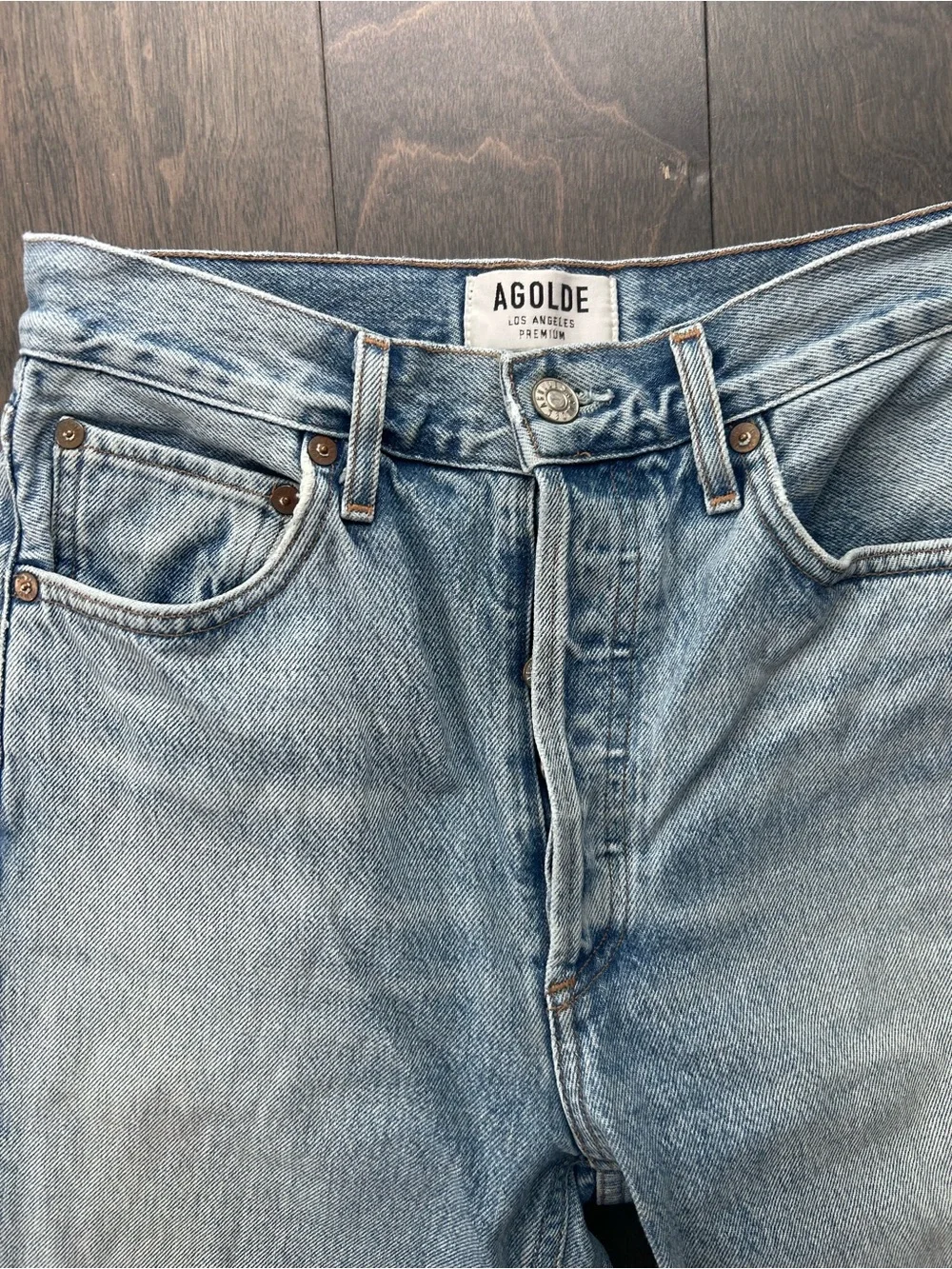 Agolde Denim Jeans Riley Cropped High Rise - Picture 3 of 9